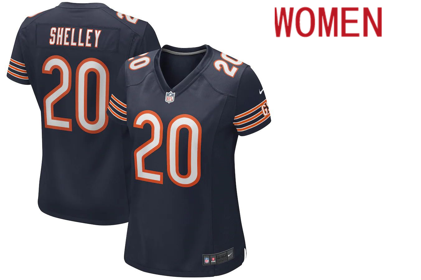 Women Chicago Bears #20 Duke Shelley Nike Navy Player Game NFL Jersey->women nfl jersey->Women Jersey